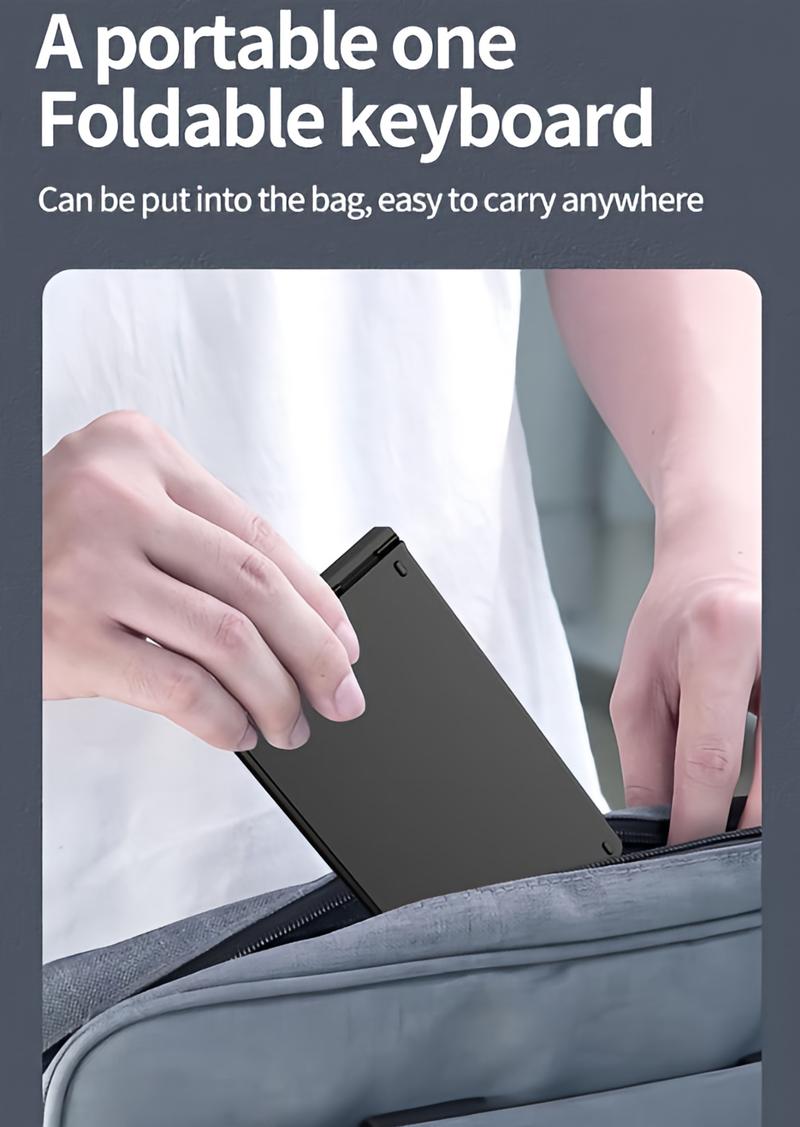 Foldable Tri-Mode Wireless Keyboard and Mouse Combo, Full-Size Silent Keyboard with Bluetooth/2.4G/Wired Connection, Rechargeable and Portable Design for Laptop, Tablet, Desktop, Boyfriend Gift