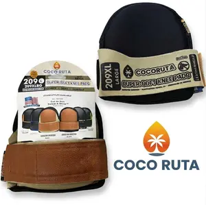 New Release COCO RUTA USA Super-Soft Large Leatherhead Red Knee Pads - Comfortable, Adjustable, Washable Kneepads
