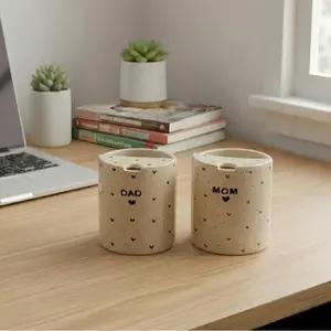 Handmade Ceramic Coffee Mug - Hand-Painted Heart Design, Microwave & Dishwasher Safe. Unique Gift for Girls, Coffee Lovers & Anniversaries