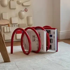 Modern Home Decor: Dopamine-Colored Bookshelf, Instagram-Worthy Style, Wrought-Iron Rotating Bookshelf, Unique and Creative Desk Bookstand, Storage Rack