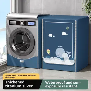 Front-loading washing machine waterproof cover, dustproof, sunproof, waterproof, easy to store and use, an ideal choice for laundry protection