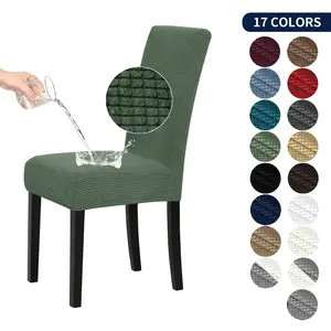 Easy-Going Waterproof Chair Cover for Dining Room Set of 2/4/6/8, Leakproof Durable Stretch Jacquard Parson Chair Slipcover Removable Washable Chair Protector for Home, Restaurant, Banquet