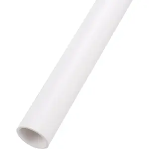 0.8" x 1" PVC Pipe 14" Plastic Rigid Tubing Round High Impact Drain Pipe, [for Greenhouse Garden Home HVAC Plumbing] - 21x25mm / White