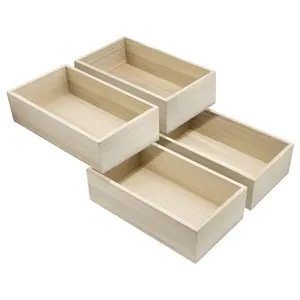 Sorbus Organizing Wood Crates - 4 Pack