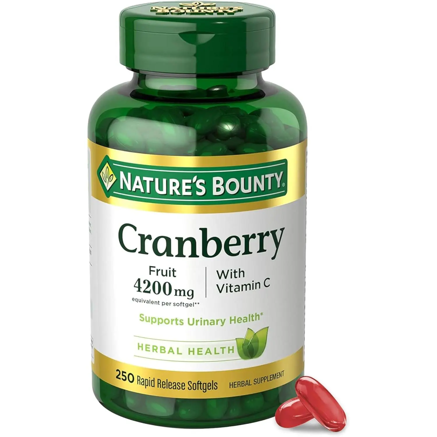Cranberry Softgels Supplement for Women Urinary Tract Health Support High Potency Cranberry Concentrate with Vitamin C Antioxidant Cleansing Immune Support Daily Wellness Non GMO Softgels 250 Count