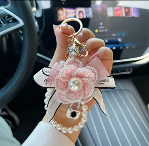 Camellia bow bag charm