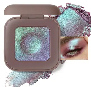 Noerrors Duochrome Plum Mauve Green Blue Glitter Eyeshadow Palette, Holographic Chameleon Rich Color Shimmer Metallic Eye Shadow, Color Shift Sparkle Iridescent Eye Brightener Fairy Makeup for Rave#02