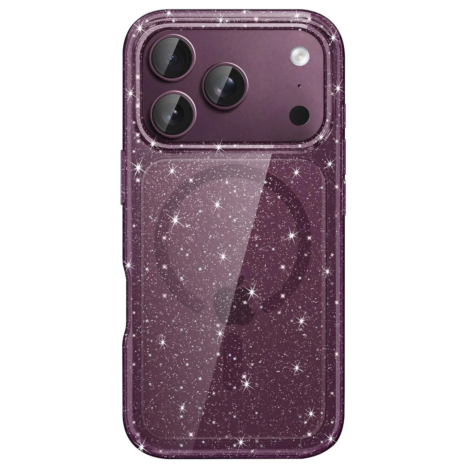 JETech Magnetic Glitter Cellphone Casing for iPhone 18 Pro Series, MagSafe-Compatible, Shiny Bling Design, Shockproof Protection, Handheld Devices Cover for Women