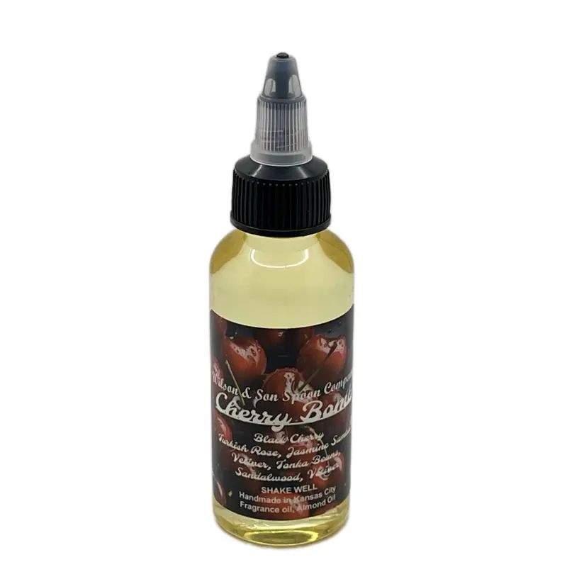 Vegan Hydrating Body & Massage Oil, Cherry Bomb Drizzle Scent with Black Cherry & Tonka Beans for Nourishing Body Care, 2 oz, Scented, Aroma, Jasmine, Hydration, 2Oz