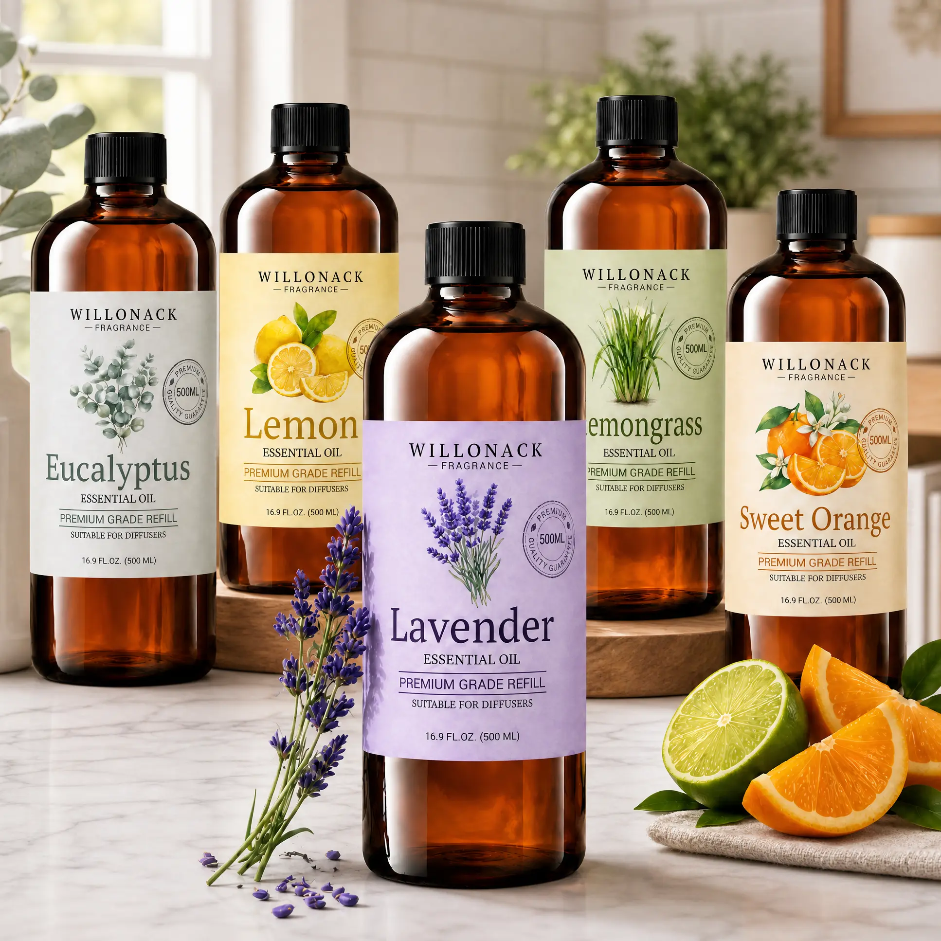 16.9 FL. OZ. (500 ML) Premium Fragrance Oil Essential Oil Refill & Blend for Diffusers, Luxury Hotel Fragrance Aroma Oil, Aromatic Oil for Aromatherapy Home Fragrance Decor, Home Fragrance Accessory for Fragrant Room Sprays