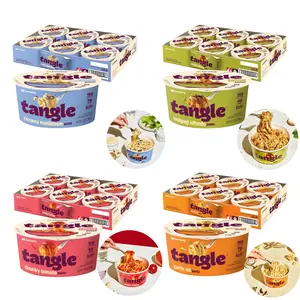 SAMYANG TANGLE Creamy Mushroom Pasta Bowl - 6 Pack of 3.7 oz Low-Calorie High Protein Instant Noodles - Bulgogi Alfredo, Garlic Oil, Chunky Tomato Flavors - Perfect for Quick Meals & Snacks Popular New Arrival
