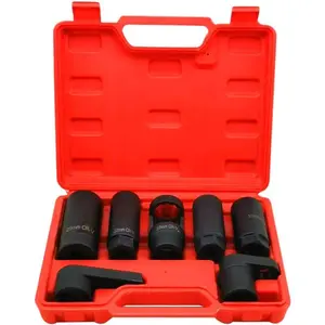 7PCS Oxygen Sensor Socket 22mm (7/8 in), 27mm, 29mm Universal O2 Sensor Removal Installation Puller Tool Fits All Vehicles