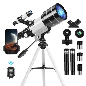 Astronomy Beginners Gifts-Telescope for Adults & Kids, 70mm Aperture Refractor (15X-150X) Portable Travel Telescope with Phone Adapter & Wireless Remote