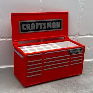 Craftmam Workbench Toolbox Pen Holder - Mini Tool Chest Organizer for Desk, Durable 3D-Printed Material, Ideal for Mechanics, Woodworkers, and DIYer