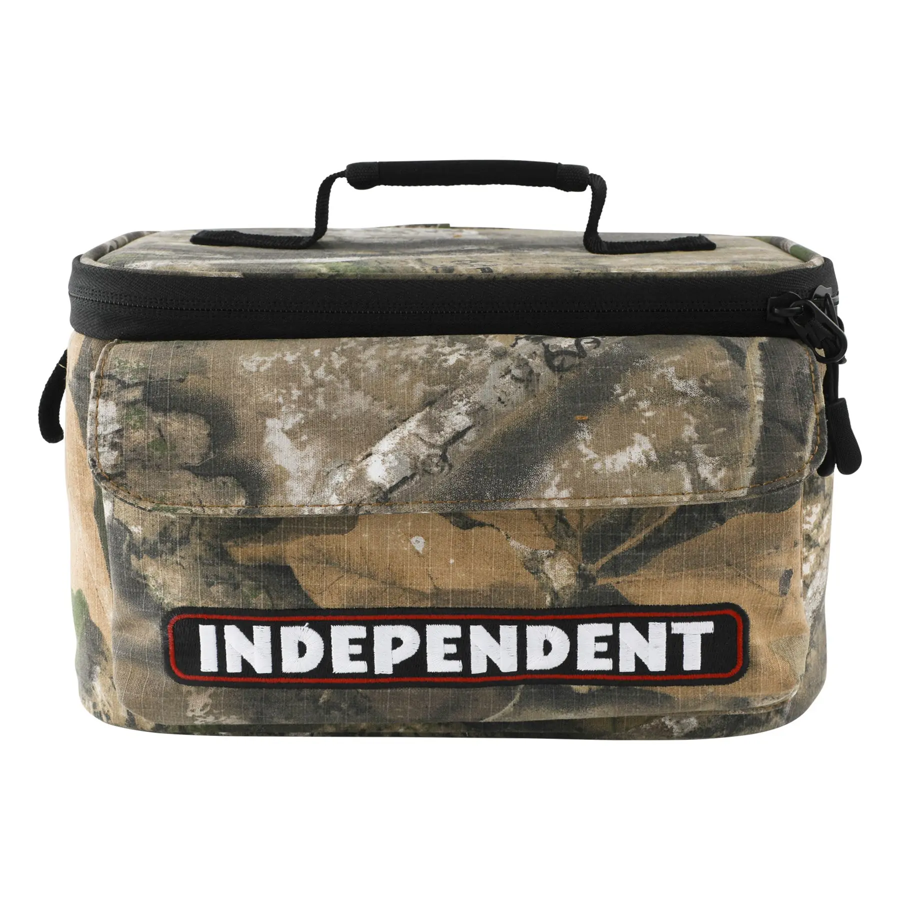 Custom Independent Insulated Cooler Bag for Hunting, Custom Bar Logo, 5L/5.31L Capacity, 6" Tall, 9" Wide, All Over Realtree™‘s APX Print Fabric, Temperature Control, Zipper Closure, Handle at the Top, Luggage Logo Patch