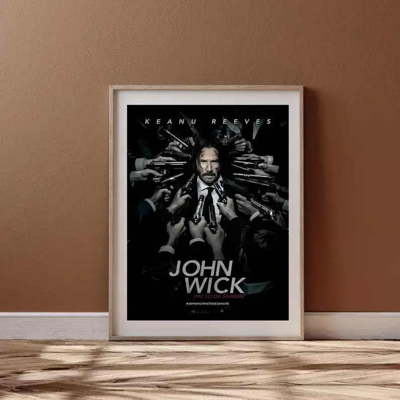 John Wick Movie Poster - Action Wall Art Print Feat. Keanu Reeves (Baba Yaga) - Physical or Digital Option, Home Supplies Decor for Kid Room & Dining Room, Photo Paper Wall Decor Gift