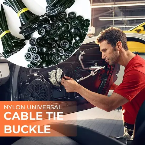 100pcs Heavy Duty Self-locking Nylon Cable Tie Fixers, Nylon Universal Cable Tie Buckles, Multi-purpose Plastic Cable Tie Tools for Daily Car Repairs