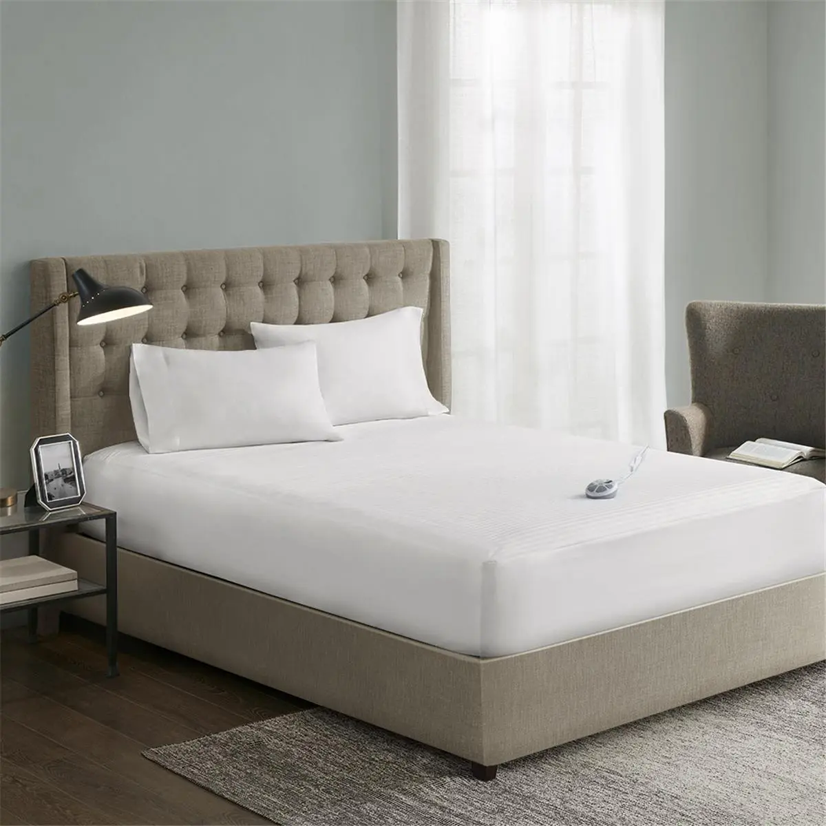 212 MAIN King Size Heated Mattress Pad - Serta ST55-0118, 80% Polyester-20% Cotton Blend, Double-Layer Waterproof Mattress Protector, Toppers & Protectors, Mattress Protector Waterproof, Double-Layer Waterproof Mattress Pads, Toppers & Protectors