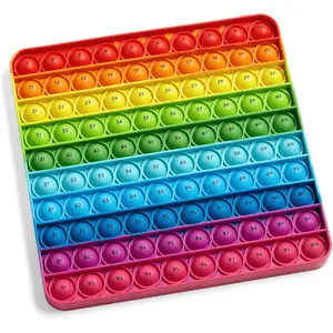 Hundred Board Sensory Bubble Popper, Pop Fidget Toys for Kids, Multiplication Board, Math Manipulatives Kindergarten, Fine Motor Toys, Fidgets for Classroom, Calm Down Corner Supplies