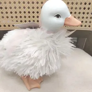 NEW Laura Ashley EASTER GOOSE  white Faux Fur duck glam CHIC  adorable!
