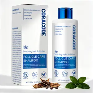 CORACODE Botanic Follicle Care Shampoo for Folliculitis – Tea Tree Oil, Neem Oil,Willow Bark & Herbal Extracts – Clarifying Shampoo for Itchy, Oily, Flaky & Sensitive Scalp, Scalp Buildup & Dry Dandruff Care, 10.58 Fl Oz