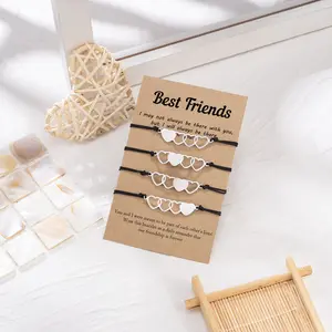 2/3/4/5/6Pcs Best Friend Bracelets,Matching Heart Bracelet,Friendship Gifts for Friends Girls Teen