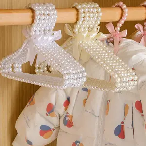 1/3/5/10 Pack Faux Pearl Bow Clothes Hangers, Small Clothing Hooks for Kids and Pets, Suitable for Dresses, Pants, Jeans, Skirts