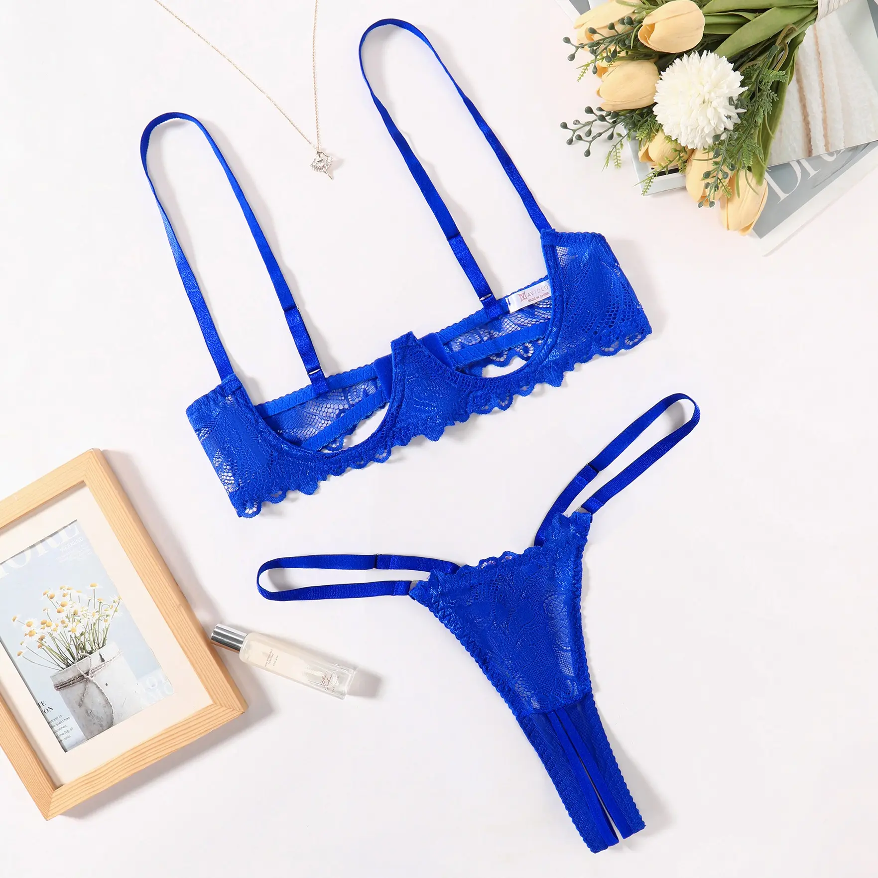 Avidlove Lingerie Set For Women Lace Bra and Panty Set Underwire Lingerie Set