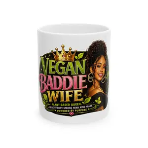 Vegan Baddie Wife Mug | Plant-Based Queen Coffee Cup