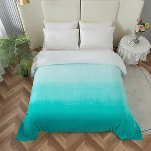Mocassi Ombre Print Velour Fleece Blanket with Silky-Soft Velvety Touch, Hotel Premier Warmth