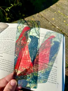Red Riding Hood & Wolf Bookmark – Fairy Tale Inspired, Dark Fantasy Art, Book Lover Gift, Gothic Aesthetic, Unique Storybook Accessory