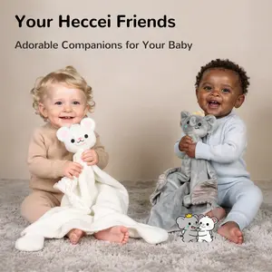 HECCEI OEKO-TEX Certified Baby Security Blanket, Ultra Soft Lovey Snuggle Toy (Hecceibear/Snackyphant) for Newborns, Sensory Animal Cuddle Blanket, Gift-Ready Essential for Boys & Girls