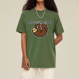 "My Spirit Animal" Lazy Sloth T-Shirt, Cute & Funny Sloth Tee, casual and relaxed fit, unisex, comfortable cotton fabric.