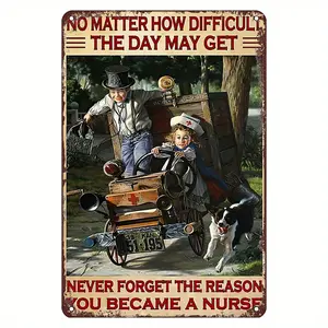 Vintage Nurse Inspirational Metal Sign - Durable, No-Battery Retro Wall Art for Medical Students & Professionals, Perfect for Home, Hospital, Clinic Decor