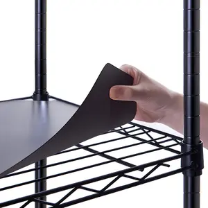 14" X 36" Non-Adhesive Plastic Wire Shelf Liners, Waterproof Protector Mats for Wire Shelving, 5PK Black