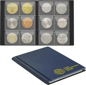 Coin Collection Album 60 Pockets 4.5x4.5cm/1.8x1.8 inch Coin Holder Book Coin Storage Album Money Penny