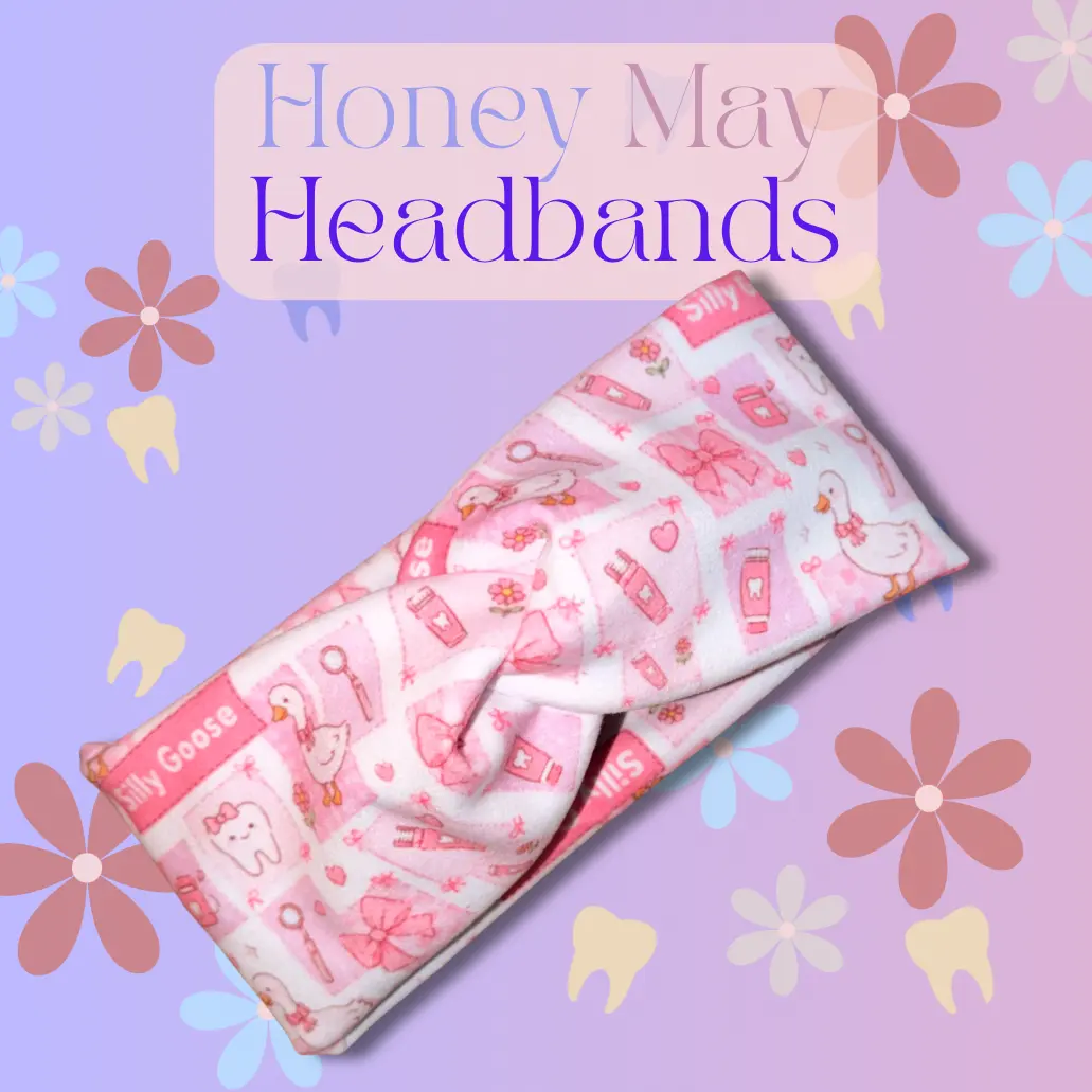 Silly Goose Dental Club Headbands- 4 Inch- Buttons NOT Included***