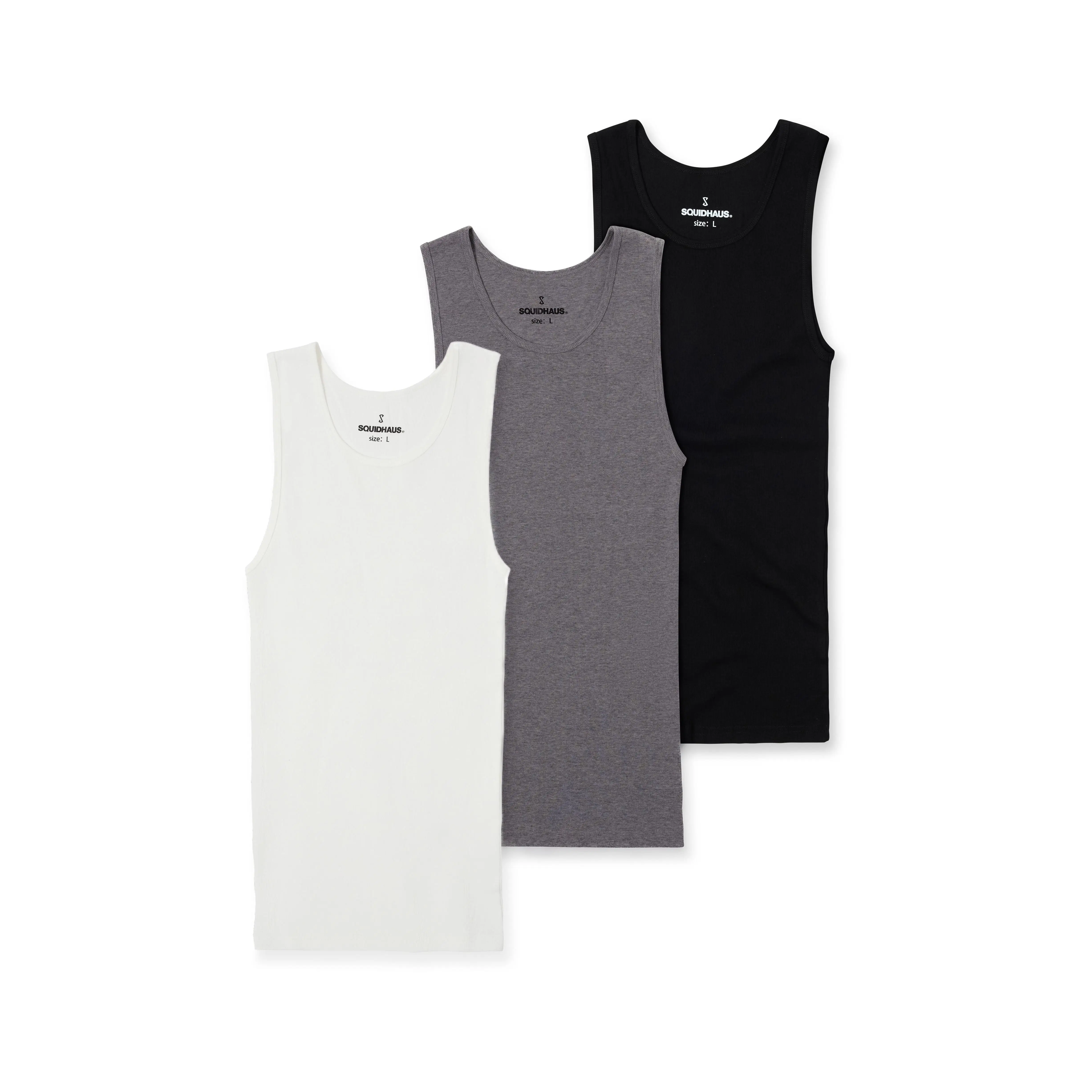 Haus | Premium Ultra-Soft Cotton Fitted Tank 3 Pack