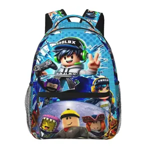 ROBLOX backpack with large capacity — ROBLOX laptop backpack for daily commuting, business, and hiking; cartoon casual ROBLOX merchandise travel daypack/school bag for kids, women, men, and gift giving
