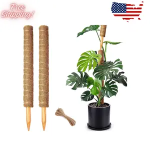 2 Pack 21 Inch Moss Poles, Stackable for Plants Monstera, 37 Inch Tall