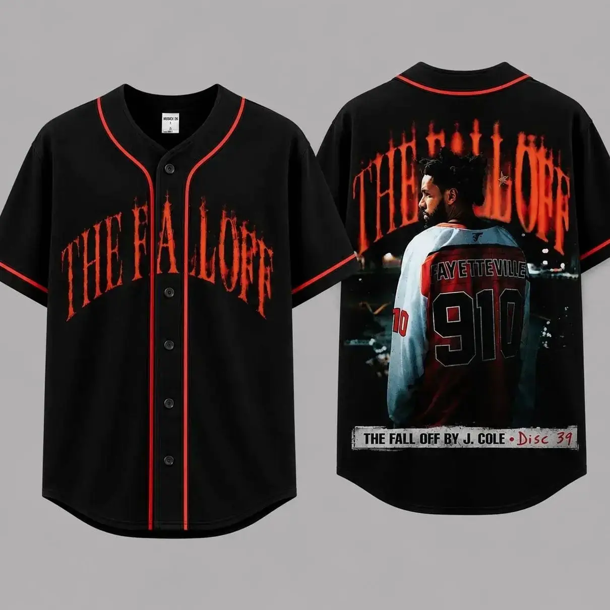 J. Cole 2026 Tour Baseball Jersey, The Fall Off Button Up Jersey Shirt, Jermaine Lamar Cole Concert Merch for Men Women