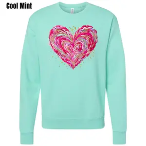 Fake Knit & Glitter Heart Sweatshirt 'CMNLB'