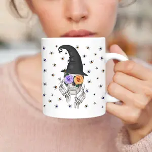 Custom coffee mug - Personalized Halloween Festival Mug - Perfect Skull Mug to Get You Into Fall Mood for Drink - Drinkware