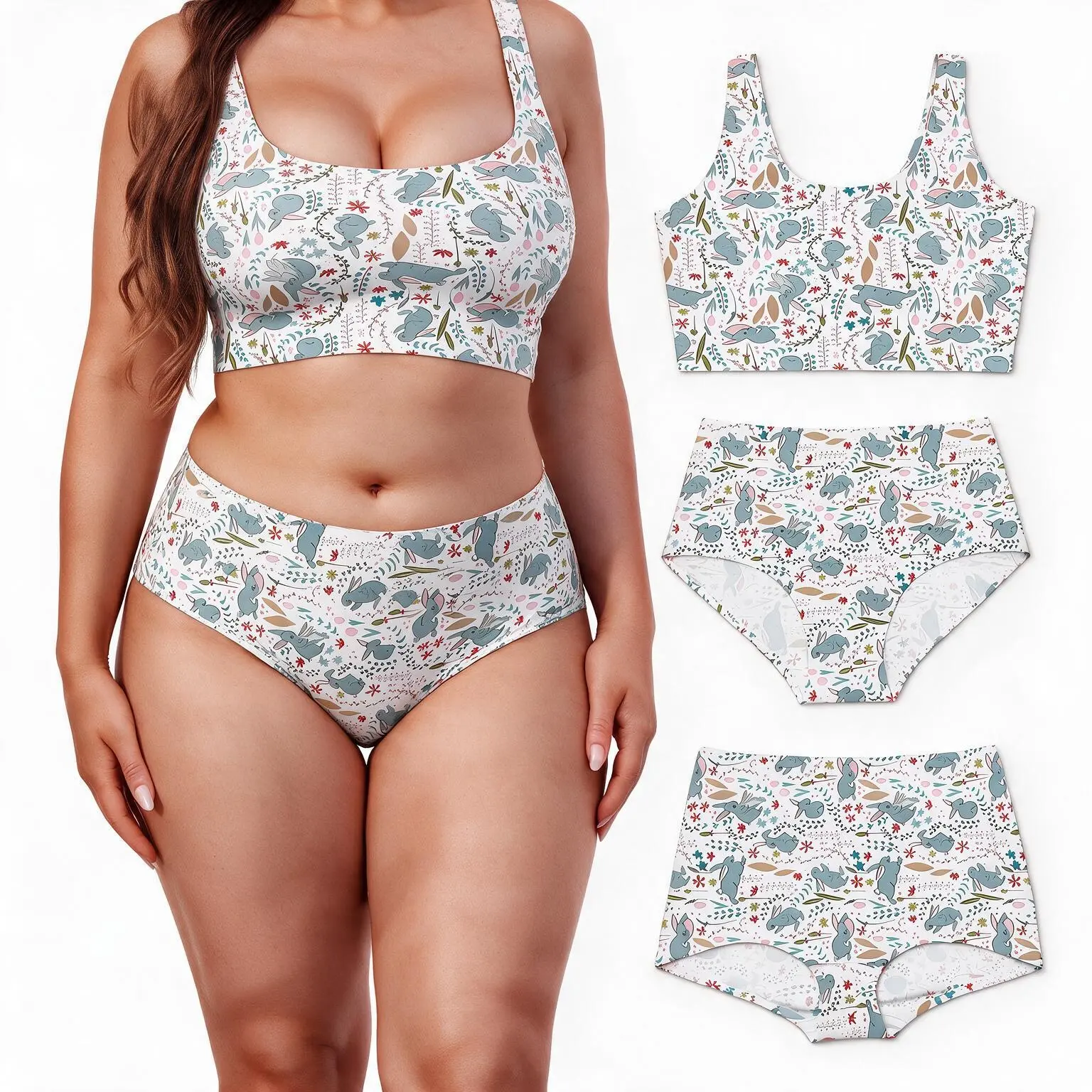 [PULASTE] 3 Pack Women’s Seamless Matching Sets Bralettess Hipster Boyshorts Underwear No Show Panties Invisibles Briefs Soft Stretch Bikini Underwears S-4XL Breathable Curvy Casual Daily Sleeping Lounging Bra Fashion Fit Womenswear Casual Wear