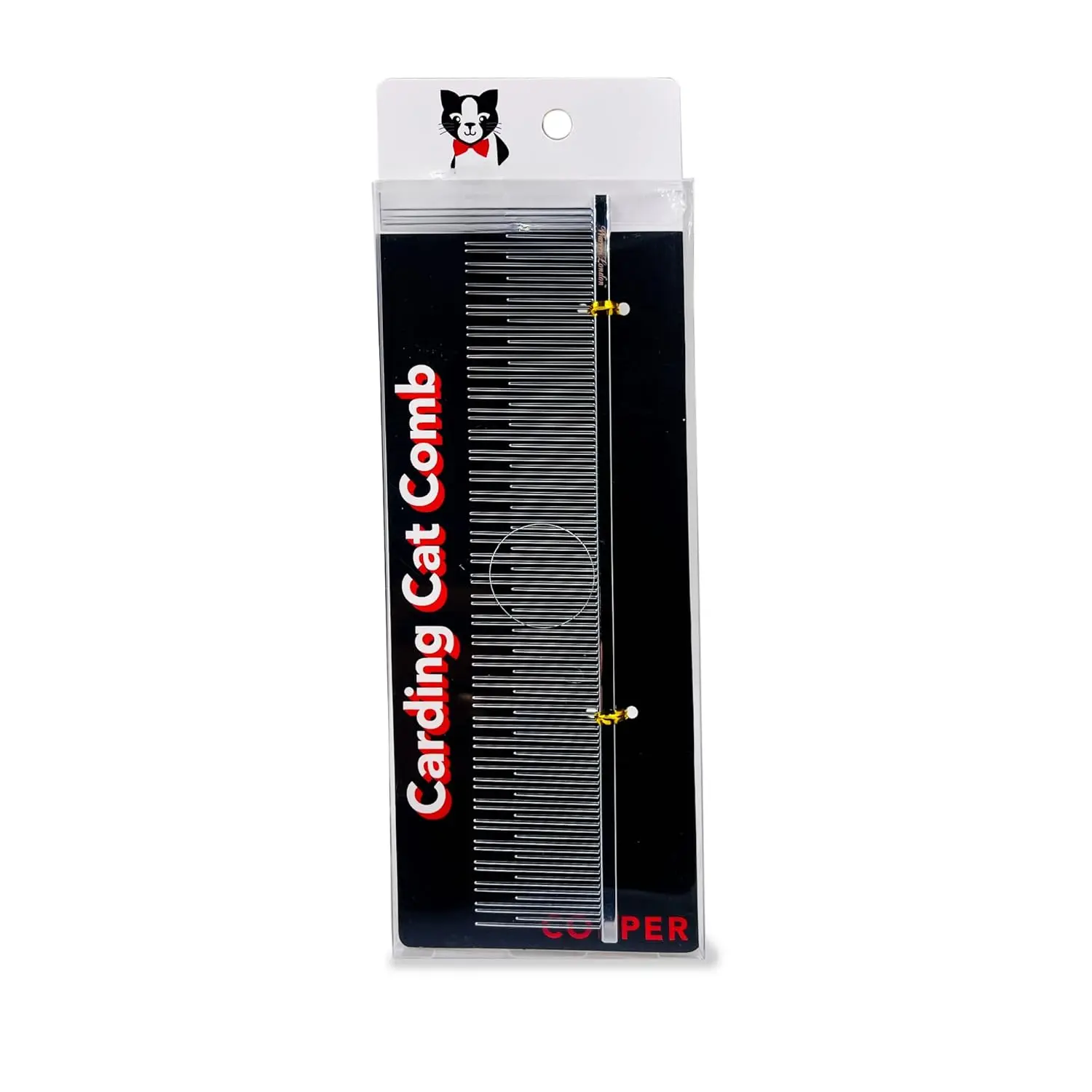 Carding Cat Comb | 7.5 inches made with Copper | Rounded Tips   | Dual Tooth Design for Short & Long Hair removes Mats and Tangles