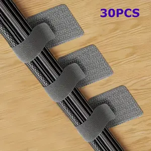30Pcs Self-Adhesive Cable Clips Wire Organizer Clamps Wall Mounted Cable Management Holders for Computer Cables Ethernet Cords Home Office Desk Wire Arrangement