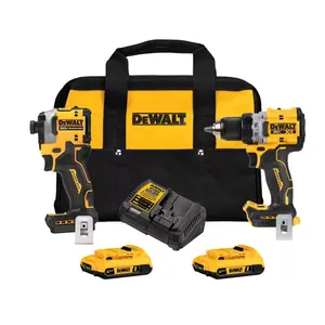 20V MAX XR Cordless Drill/Driver, ATOMIC Impact Driver 2 Tool Combo Kit, (2) 2.0Ah Batteries, Charger, and Bag DEWALT