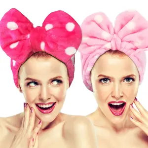 Headbands for Washing  Shower , Soft and Cute Big Bowknot Hair Bands for Women and Girls (Roseo/)