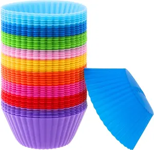 54 Pack Silicone Muffin Cups, Silicone Cupcake Baking Cups