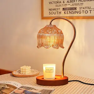 Flower Candle Warmer Lamp with Timer, Dimmable Candle Lamp Warmer, Mothers Day Birthday Gift for Women Her Mom, House Warming for New Home Decor, Lotus Wax Warmer for Yankee Candles